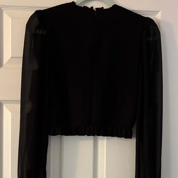 Wilfred Black Sheer Long Sleeve Blouse - Picture 5 of 5